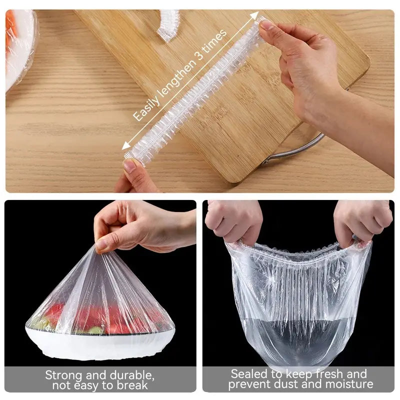 100pcs Reusable Disposable Food Covers