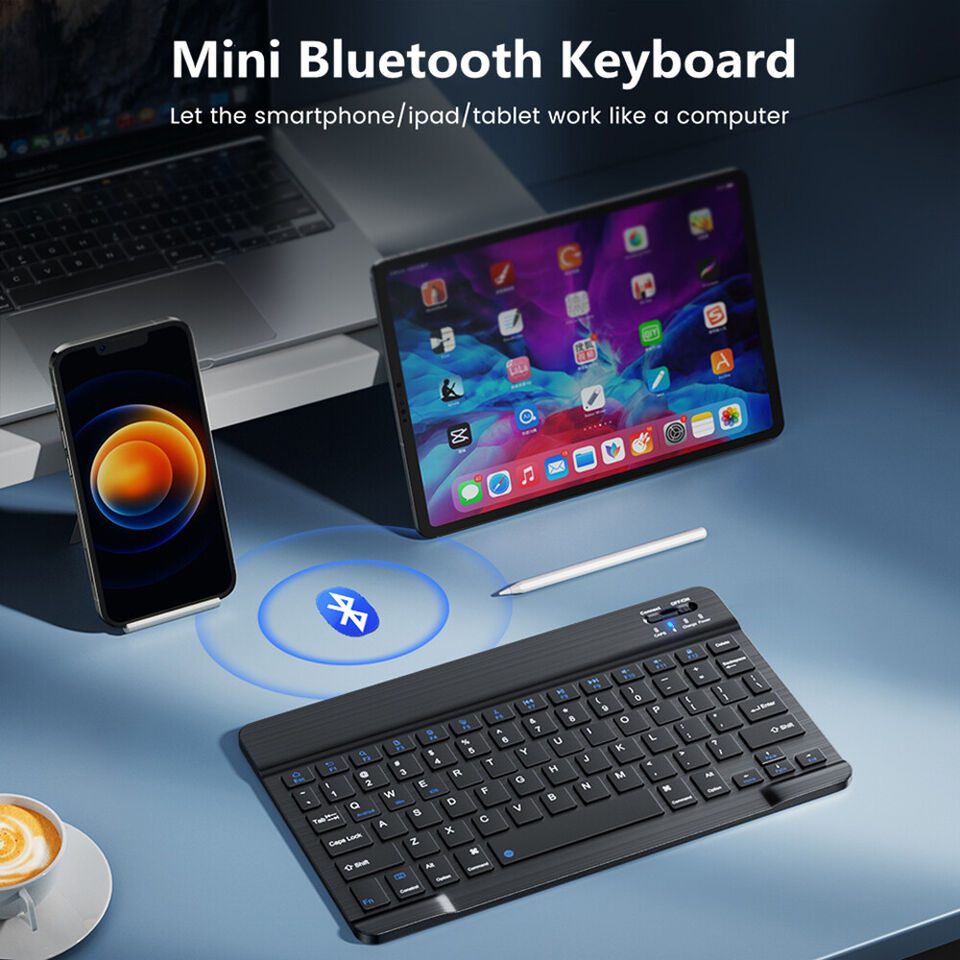 Bluetooth Wireless Keyboard & Cordless Mouse For Android iPad Tablet PC