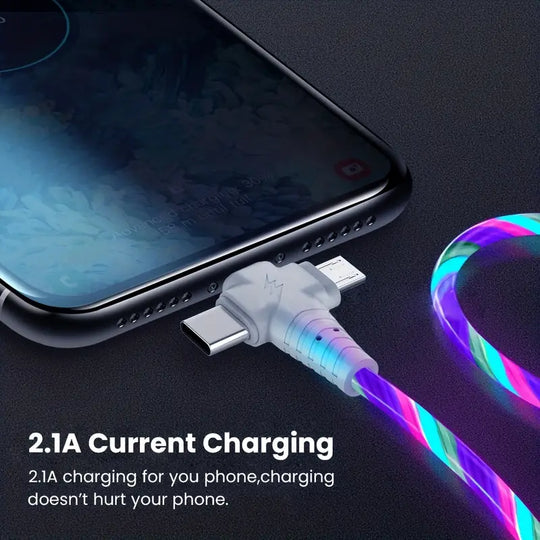 3-in-1 Fast Charging Cable: Charge Your iPhone, Samsung, and Xiaomi Series Mobile Phones at Full Speed!