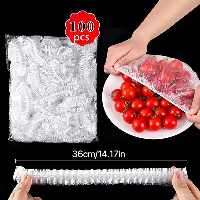 100pcs Reusable Disposable Food Covers