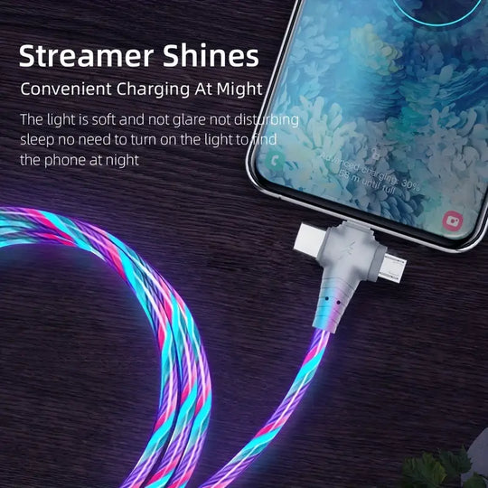 3-in-1 Fast Charging Cable: Charge Your iPhone, Samsung, and Xiaomi Series Mobile Phones at Full Speed!