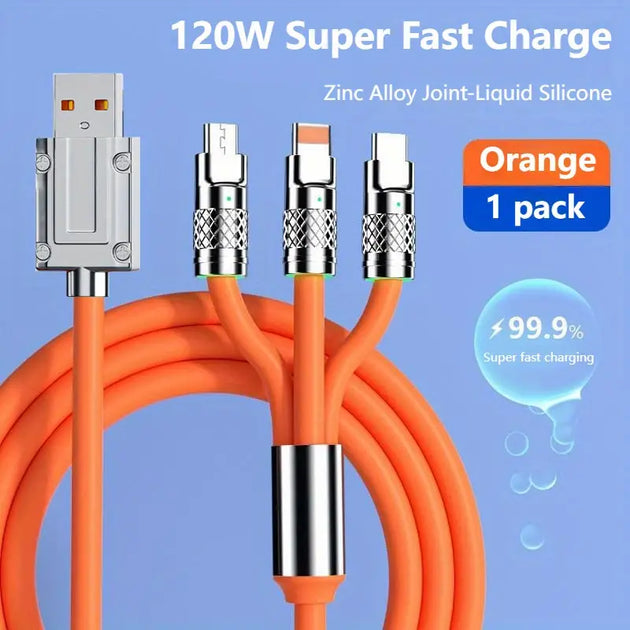 3 in 1 Multi USB Charger Charging Cable Cord For Micro USB TYPE C Android iPhone