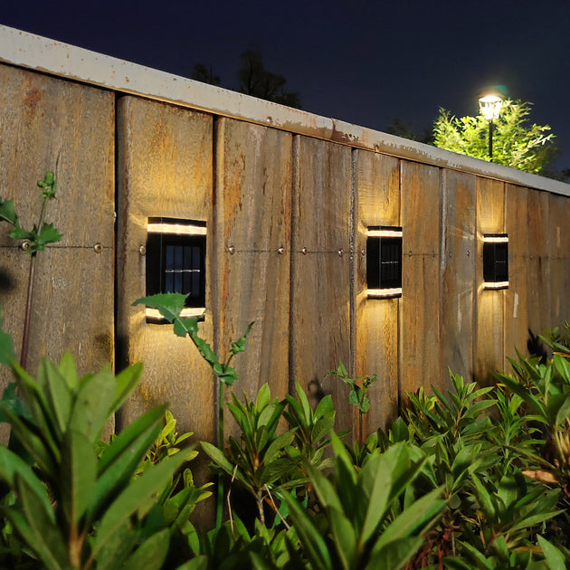 Solar LED Wall Light Home Garden Fence Yard Path Decor Street Lamp Waterproof