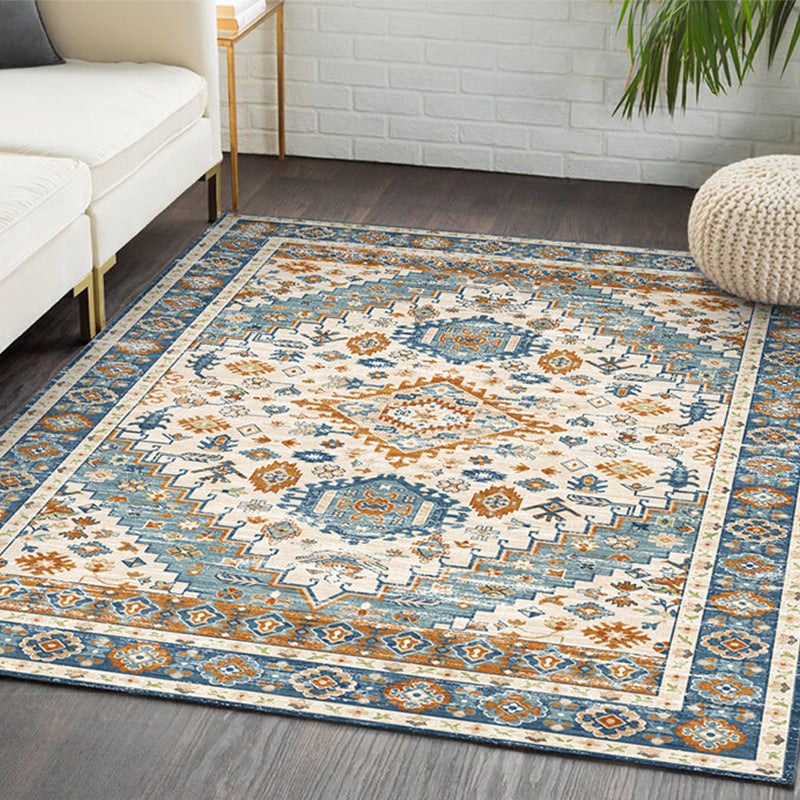 140*200cm Vintage Boho Area Rug Soft And Thickened Crystal Velvet Floor Mat Non-Slip