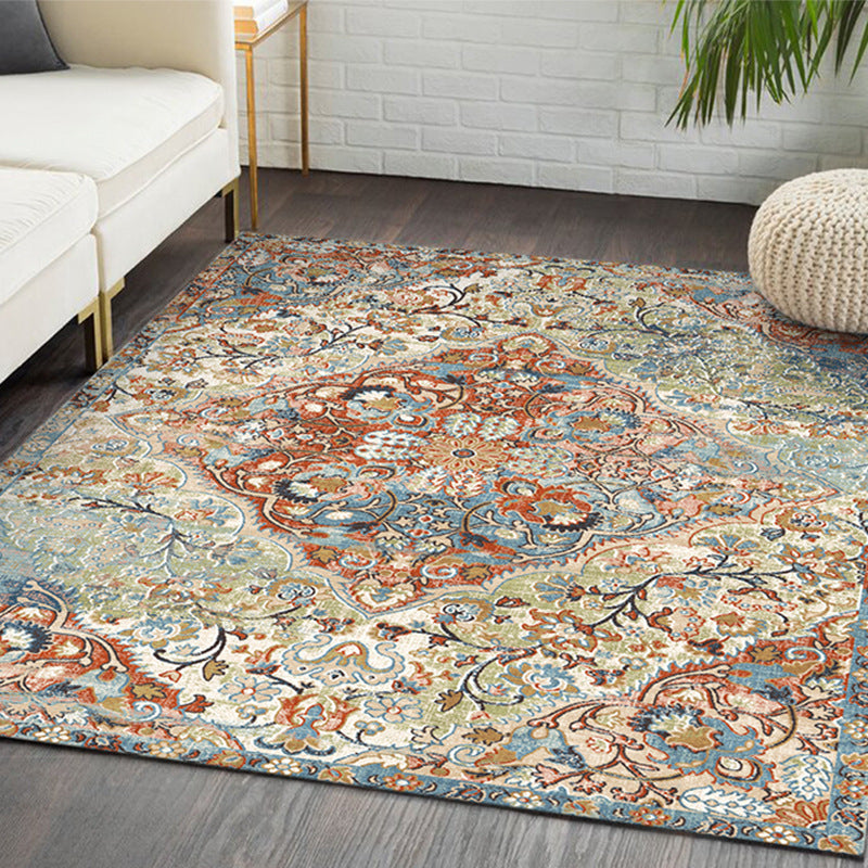 140*200cm Vintage Boho Area Rug Soft And Thickened Crystal Velvet Floor Mat Non-Slip Dunhuang Murals