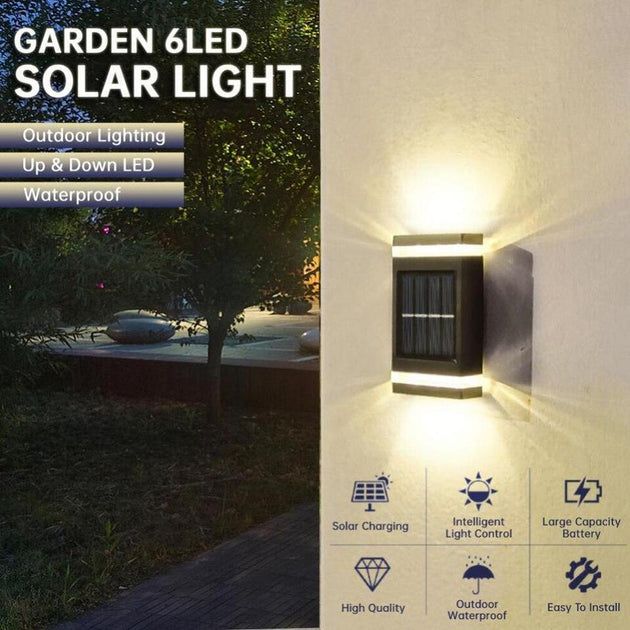 Solar LED Wall Light Home Garden Fence Yard Path Decor Street Lamp Waterproof